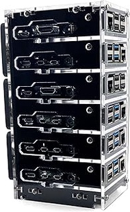 C4Labs Zebra Bramble Case – Raspberry Pi 5 4B & 3B+ (6 Stack, Black Ice)