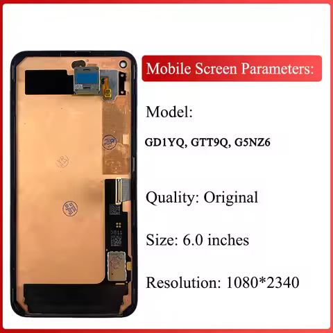 6.0" Original For Google Pixel 5 LCD GD1YQ GTT9Q G5NZ6 Display Touch Digitizer Screen Replacement Fo