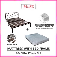 FREE SHIPPING COMBO SET Queen Bed Frame With 8 INCH Mattress Set Katil Dengan Tilam 8 Inch - CM-BF22