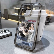 Good case 🔥COD🔥Cartoon Cute Cat SPACE Case สําหรับ iPhone 11 7Plus XR 6s 6 Plus X XS Max 12 13 14 Pro Max 15PRO MAX SE 2020  เคสโทรศัพท์มือถือนิ่ม สําหรับ เคสใสกันกระแทก