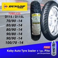 DUNLOP D115 Tubeless Tires ( 70/90-14 , 80/80-14 , 80/90-14 , 90/80-14 , 90/90-14, 100/70-14)