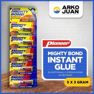 Pioneer Mighty Bond Instant Glue 3g x 5 (STRIPS)