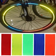 8Pcs Reflective Stickers Bicycle Tire Wheel Fluorescent Reflector Bike Rim Decal Solid Cycle Accessories