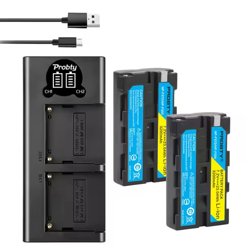 3200mah NP-F550 NP-F330 NP F550 NP F330 Camera Battery + LCD Dual USB Charger for Sony NP-F550 NP-75