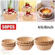 PREVALENT Baking Papers, Oilproof Nonstick Cake Pan Liner, Durable Foldless Disposable 4/6/8inch Cup