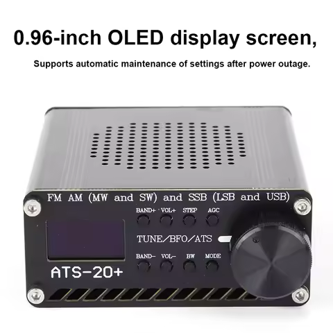 ATS-20+ Plus Si4732 Full Band Radio Receiver FM AM MW&SW SSB LSB & USB 0.96 Inch OLED Screen Built-I