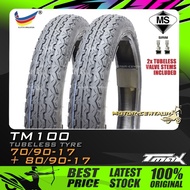 TAYAR KOMBO TMAX TUBELESS TYRES TM100 70/90-17 + 80/90-17 T-MAX TT100 FOR DASH EX5 DREAM WAVE FUTURE