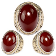 Natural Cincin Batu Akik Bacan Obi Merah Baron Warna Natural 2