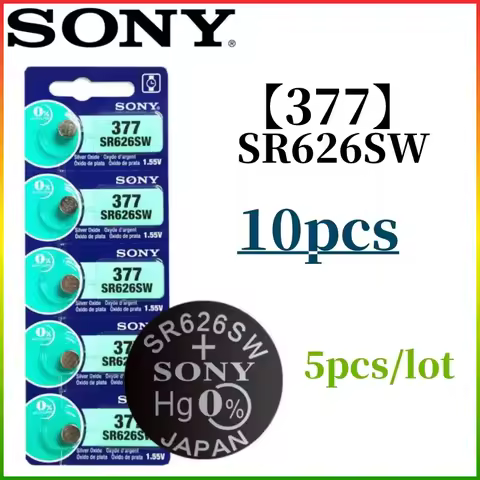 10pcs Original SONY AG4 377 Battery SR626SW SR626 177 376 626A LR66 Silver oxide batteries For Watch