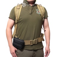 QrhYK Double Layer Military  Pack Men Tactical Molle Waist Belt Nylon Hip Pouch Fanny Pack Camping H