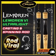 KFT LEMOREN V1 Fishing Rod Joran Pancing UL Rod Ultra light Ultralight Spinning Casting BC Batang Pa