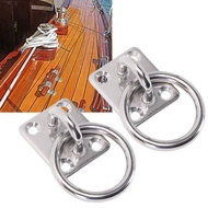 fashionliving-MY Funien Square Pad Eye Hook Plate  Stainless Steel with Ring Marine Grade 304 5mm Wi