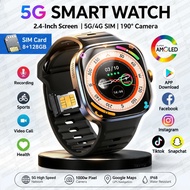 New 4G/5G Smart Watch 1000W Camera 128GB+8GB RAM 3D Map WiFi Password Unlock SIM Card Download APP H