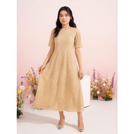 Dress Sarah Gaun Brokat Panjang Wanita Modern Untuk Pesta Kondangan Bridesmaid Elegan Baju Natal Bro
