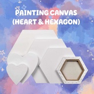 🇲🇾 Heart Canvas Hexagon Canvas Painting Canvas Board Cotton Stretched Love-Shaped Hexagon-Shaped Can