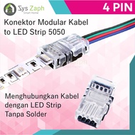 Cable to LED Strip Connector 5050 4 Pin RGB No Solder 10mm