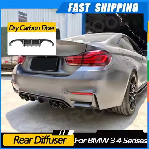 Dry Carbon Fiber Material Rear Bumper Lip Diffuser For BMW 3 4 Serises F80 M3 F82 F83 M4 2014-2019 F