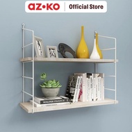 AZKO Stora 2-Tier Wall Shelf - Oak Wood Decorative Wall Shelf Multipurpose Wall Shelf Minimalist Wal