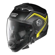 Helm Nolan N44 Evo Como Flat Black 39 list yellow besar