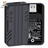 M.2โซลิดสเตทไดรฟ์ NVMe Type-C แผงกั้นภายนอก USB3.1 Gen2 10Gbps อะแดปเตอร์ตู้ SSD โปรโตคอลคู่สำหรับ S