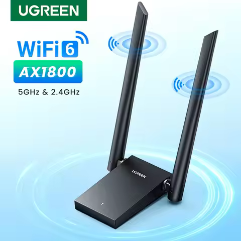 UGREEN WiFi Adapter AX1800 WiFi6 USB3.0 5G&2.4G Dual-Antenna USB WiFi for PC Laptop Wifi Antenna USB