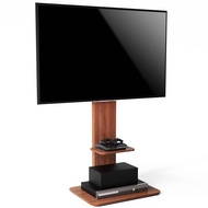 UNHO 32-65นิ้ว ขาแขวนทีวี Heavy Duty Wood TV Stand ขาแขวนทีวีแบบมีชั้นวางของ for Flat Panel