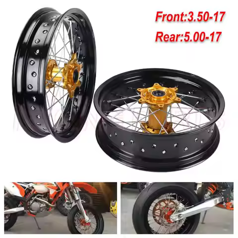 3.5/5.0*17" SUPERMOTO WHEELS RIMS SET FOR HONDA CRF250R 2004-2013 CRF450R 2002-2012 2011 2010 2009 2
