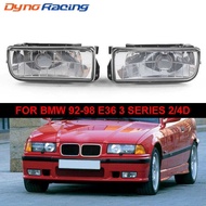 Fog Lights Lamps Front Crystal Clear Lens For BMW 92-98 E36 3 Series 2/4D Without Bulbs Left + Right