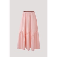 Asymmetrical Gathers Midi Skirt