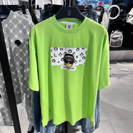 LifeWork เสื้อยืดแฟชั่นคอกลมสั้นลำลองสำหรับทั้งหญิงและชายแท้