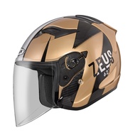 ZEUS 627 - MATT GOLD BM9 SIL DOFF HALF FACE SINGLE VISOR/
