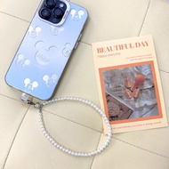 Pearl Bracelet Mobile Phone Chain Beaded Lanyard Key Ring Pendant Sling Case SKR019