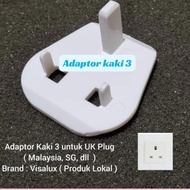 Adaptor kaki 3 ke 2 plug key 13A sambungan colokan Arab singapura UK