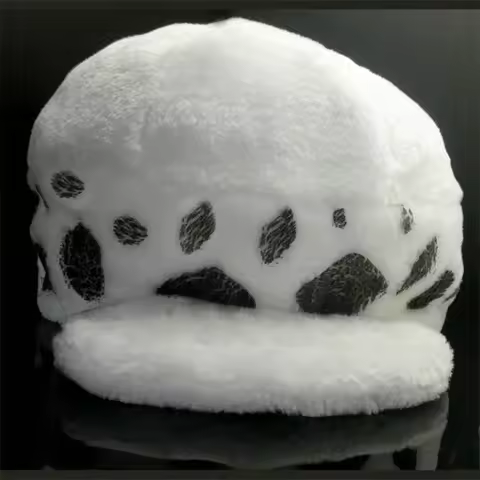 Cartoon Anime One Piece Trafalgar Law Plush Hat Cosplay Cap Accessories Props Costume Gifts
