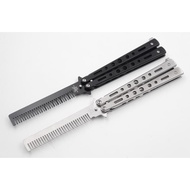 METAL! 1pc Comb Butterfly Knife Butterfly Comb Metal Comb Sikat BEsi Pisau Besi Sikat Lipat Metal Bu