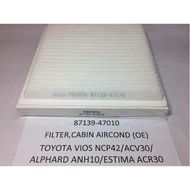 CABIN AIR COND FILTER TOYOTA VIOS NCP42 CAMRY ACV30 ESTIMA ACR30 HARRIER ACU30 ALPHARD ANH10 (87139-47010)