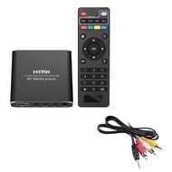4K Media Player with ONE AV Cable, Digital MP4 Player for 8TB HDD/USB Drive/TF Card/H.265 MP4 PPT MK