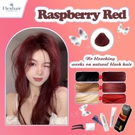 FLEXHAIR Hair Dye Color Cream Raspberry Red Trendy Red Hair Look - 100ml Hair Dye + 100ml Oxidant Ha