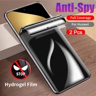 2 Pcs Anti-Privacy Hydrogel Film For Huawei Pura 80 70 Ultra P60 P50 P40 Pro + P30 P20 Nova Y91 Y90 