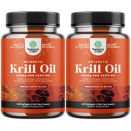 Antarctic Krill Oil 500mg Softgels - Omega 3 Krill Oil Supplement with EPA DHA & Astaxanthin for Bra