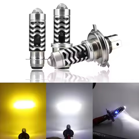2pcs H6M P15D ATV LED Headlight Bulb BA20D H4 Motorcycle LED headlight bulb 3Color White/Amber/Blue 
