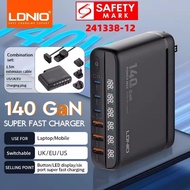 SG Local - LDNIO 140W Fast Charging GaN Charger 6-Port Laptop Adapter UK/EU/US Travel Adaptor Charge