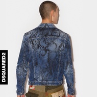 DSQUARED2 Men's Denim Jacket - Casual Printed Graffiti Design