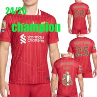 24/25 Mohamed Salah Darwin Nunez 24/25 LiVerPools champions Soccer Jersey Dominik Szoboszlai Andy Ro