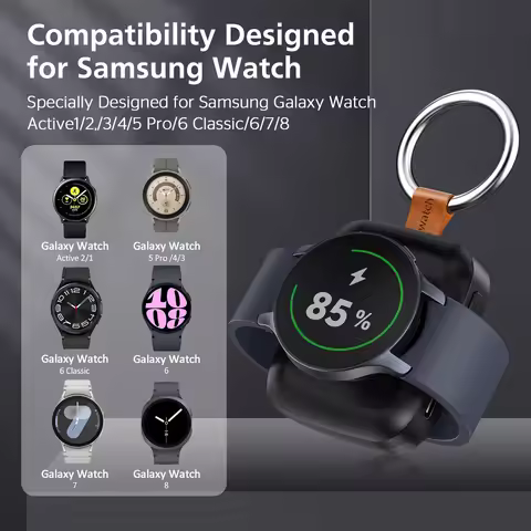 Wireless Charger For Galaxy Watch 6 7 8 Portable Power Bank Charging For Samsung Galaxy Watch 5 4 3 