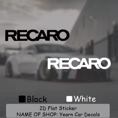 Stylish RECARO Logo Sticker, Transparent Durable Vinyl Decal, High-End Car Seat Emblem, Universal Ve