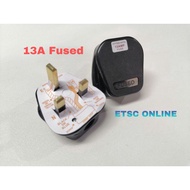 13A Fused Plug UK Standard 3pin Plug Black Colour