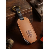 Car Key Case Cover Genuine Leather Keychain Accessories for Kia Ev6 Seltos K5 Sorento Mq4 7 Button K