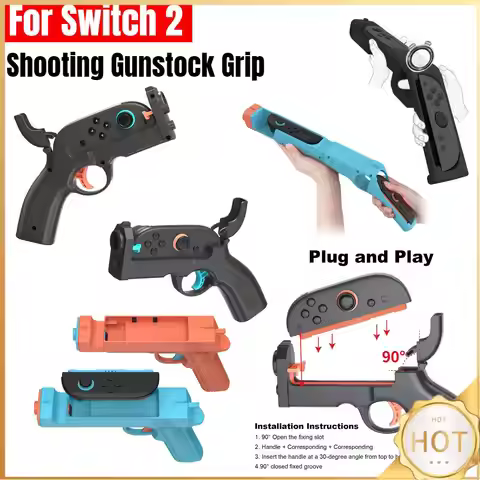 Shooting Gunstock Grip Small Handle Shooting Game Gun Stock Grip Hand Grip Motion Controller for Swi