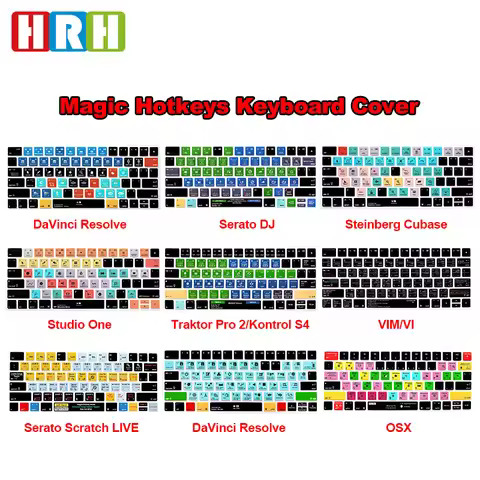 Serato DJ Traktor Pro 2/ Kontrol S4 VIM Shortcuts Keyboard Covers US Layout Silicone Skin for Apple 